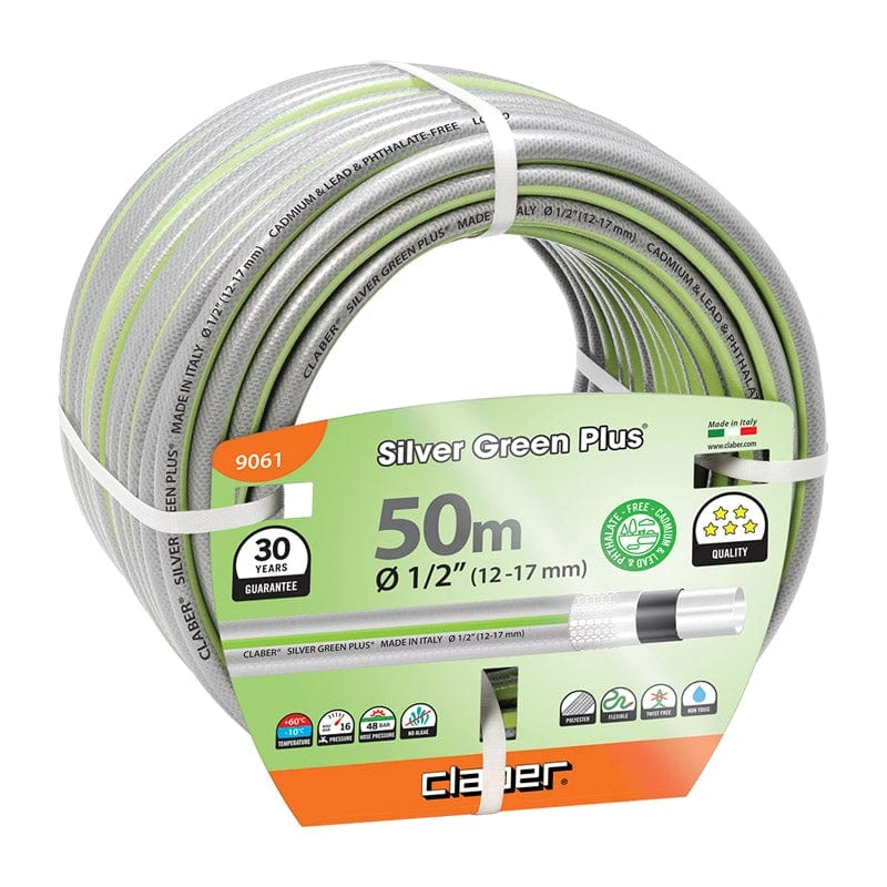 Claber Silver Green Plus 50m Hose - 9061 3 Claber Silver Green Plus 50m Hose - 9061