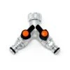 Claber Dual Metal Tap Connector - 9602 2 Claber Dual Metal Tap Connector - 9602 -Irrigation Tool Store claber hose fittings claber dual metal tap connector 9602 17556605894822