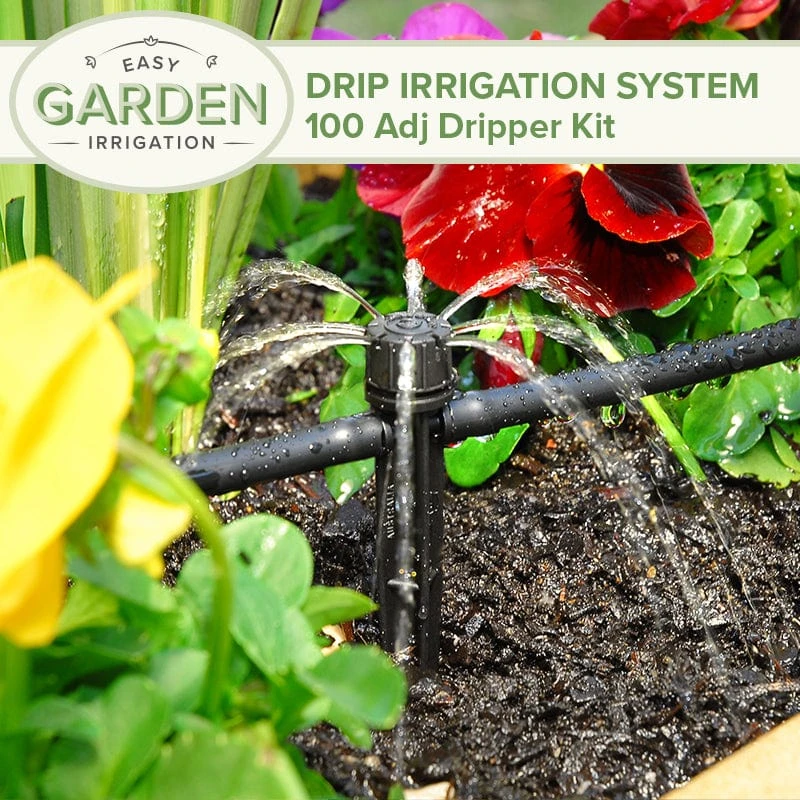 Drip Irrigation System - 100 Adjustable Dripper 3 Drip Irrigation System - 100 Adjustable Dripper