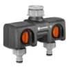 Gardena Twin Channel Tap Connector - 8193 -Irrigation Tool Store garden hose fittings gardena twin channel tap connector 8193 35441422041254