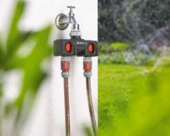 Gardena Twin Channel Tap Connector - 8193 -Irrigation Tool Store garden hose fittings gardena twin channel tap connector 8193 35441422074022